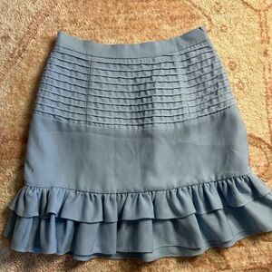 Showpo Light Blue Ruffle Hem Mini Skirt